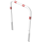 Access barriers | removable and revolving | with triangular locking mechanism | without quarter-bent bar | hot-dip galvanized and white coatedwith red reflecting stripes | total width: 1000 mm